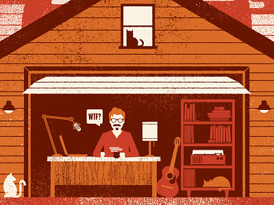 Maron cats garage illustration marc maron podcast texture wtf