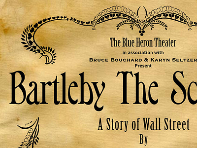 Poster for Blue Heron Theater art custom paper design poster typography