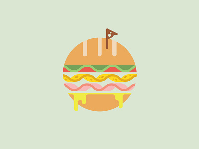 Spring Sandwich. bread cheese circle flat food ham playoff rebound sandwich simple