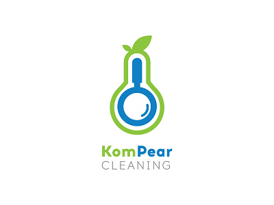 Kompear Logo Design branding cleaning comparison graphic design identity logo magnifying glass pear vector