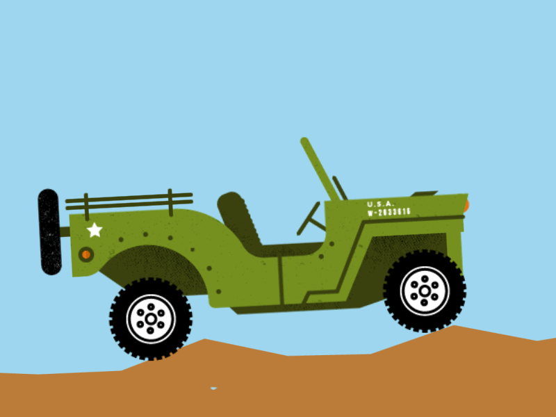 Jeep Animation clean flat gif jeep motion texture