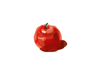 Stilllife apple fruit icon logo mark paint red still life