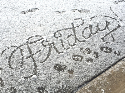 Friday! handlettering lettering script snow swashery