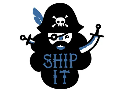 Happy bossy pirate cute eyepatch feather happy illustration jolly knife pirate roger skull sword type