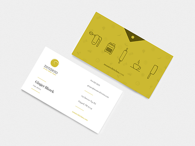 Zenzero Kitchen Business Card bakery branding cafe coffee dallas information logo print stationery texas ux