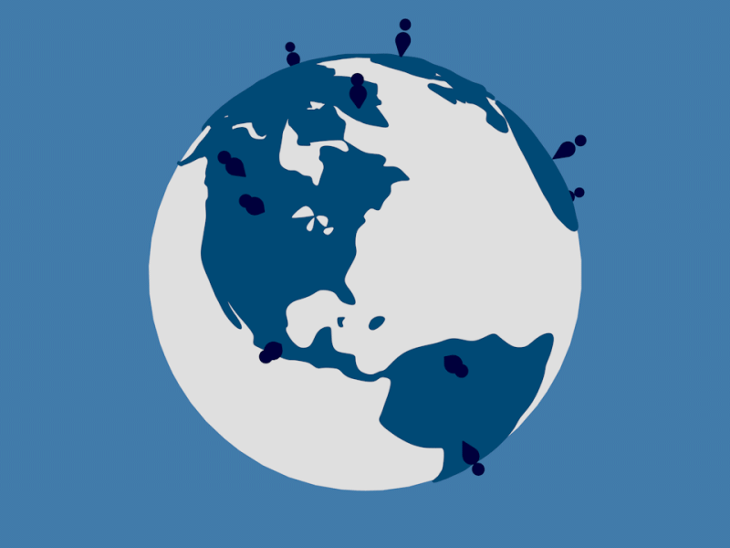 Earthflow 2d 3d animated blue c4d earth flat gif loop zoom