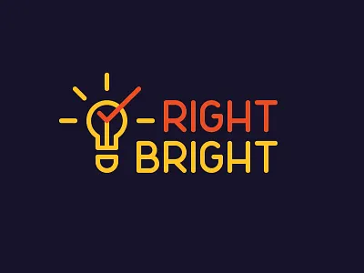 Right Bright bright bulb idea light logo right