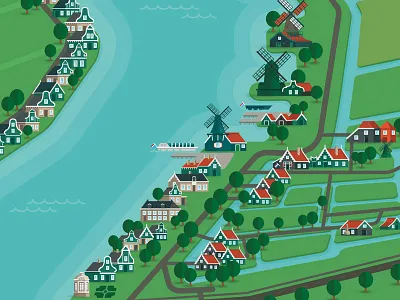 Zaanse schans map holland map plattegrond windmills
