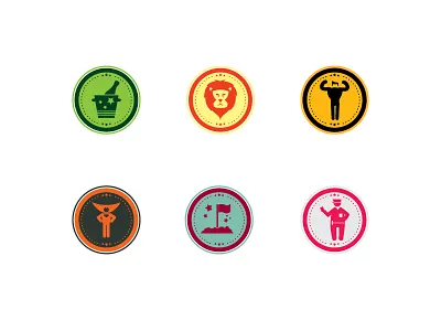 Badges for Gamification Platform v2 badge circle flat icon icons interface stamp ui ux