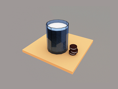 Cookies 'n Milk 3d 3d model blender blender3d illustration low poly lowpoly