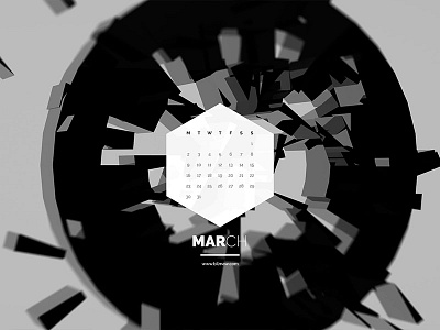 Dark Polygon Calendar - March 2015 abstract dark desktop free march polygon wallpaper