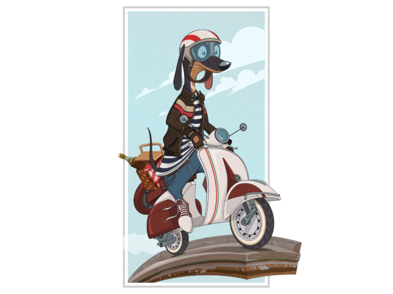 Late For A Date - Dog after effects animation cartoon gif photoshop teaser vector