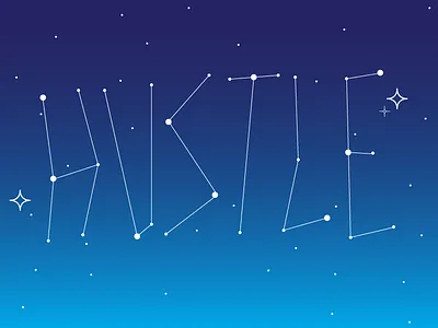 ~HUSTLE~ constellation gradient illustration stars vector