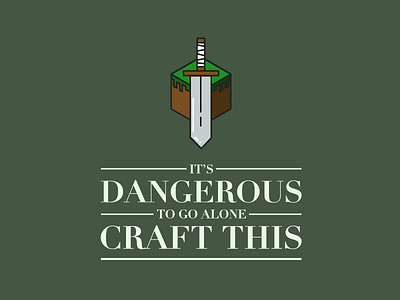 Craft This - 2 flat icon illustration minecraft sword typography zelda