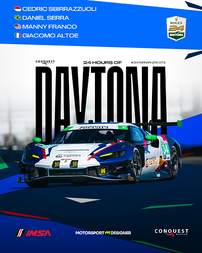 Daytona 24 Hours Race Poster formula 1 poster motorsport design motorsport graphic design motorsports poster poster design race poster racing design racing poster racing social media racing social media manager social media motorsport sport poster sports poster