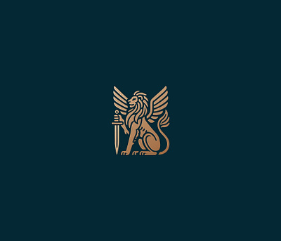 Luxury Lion Knight Logo [FOR SALE] branding design illustration lion logo wild wing