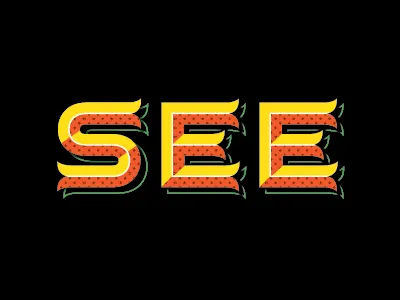 SEE bevel custom lettering logo type