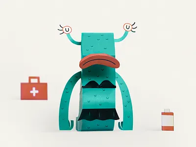 Monsters in my belly 9 art blue medicine monsters monstros paper papercraft sadness toy tristeza