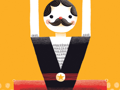 Strongman character circus illustration strongman