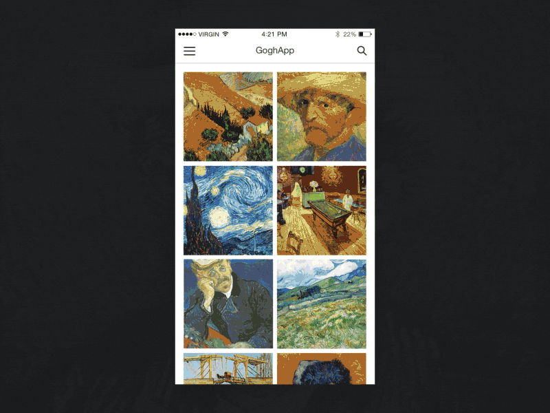 goghApp animation app gallery gif ios ui ux