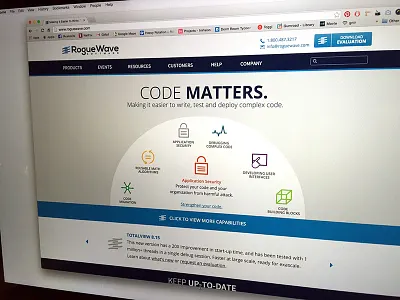 Rogue Wave Software art direction design icon software tech ui ux web web design