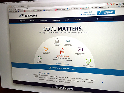 Rogue Wave Software art direction design icon software tech ui ux web web design