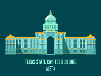 Texas State Capitol building flat sxsw