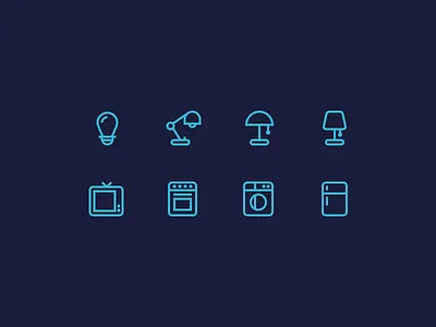 Electronics Randomness electronics electronics icons fridge kitchen icons lamp lamp icon light icon light icons oven table lamp tv icon washing mashine