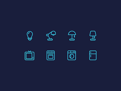 Electronics Randomness electronics electronics icons fridge kitchen icons lamp lamp icon light icon light icons oven table lamp tv icon washing mashine