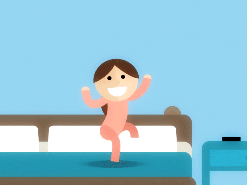 Bounce character daughter family gif illustration loop vector