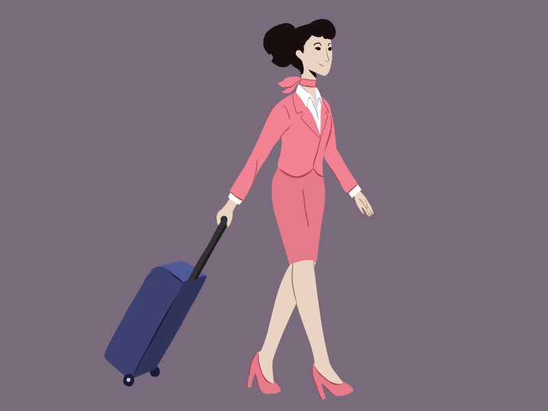 Alliance Air Hostess Walk 2d air alliance animation gif hostess walk