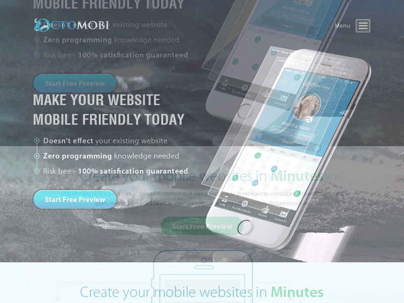 Octomobi animation app download dribbble free gif icon landing mobile portfolio template website