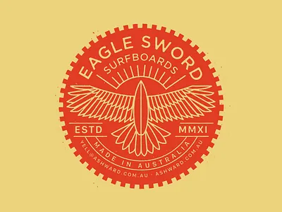 Eagle Sword 2 eagle illustration logo mark surfboard