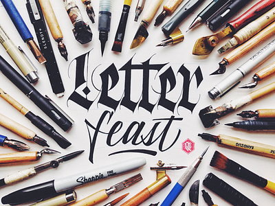 Letter Feast blackletter brush lettering calligraphy copperplate gothic handlettering lettering letters ruling pen script tools