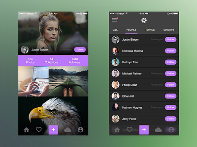 Photo Splash (UI Kit) #2 for iOS app ios ios 8 iphone kit sketch sketchapp ui ui kit user experience user interface ux