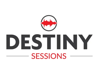 Destiny Sessions bold branding destiny logo music producer production sessions sound soundwave startup typography