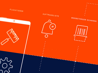 Ströer app check in infographic interface ipad notification poster process scan scheme