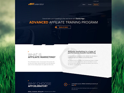 Affcelerator affiliate marketing landing page marketing ui web design