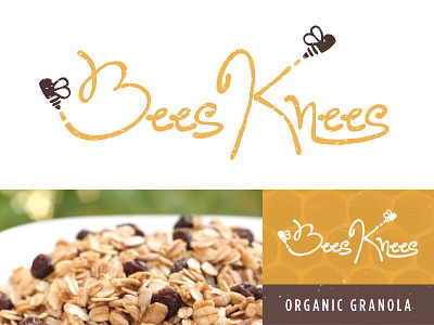 Bees Knees bees brand branding consumer design food granola honey lettering logo organic