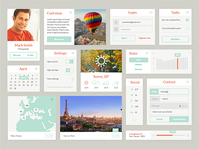 Pastel - UI Kit blue flat graphic ui kit web design