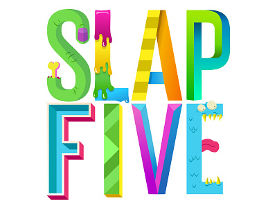 Slap Five Title illustration typography vector