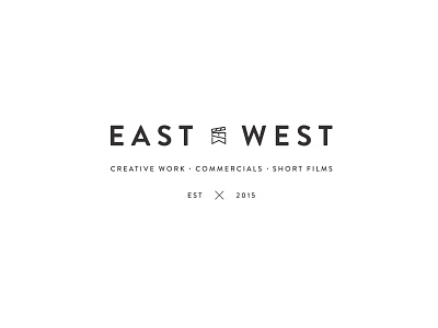 East x West Logo Black black branding film logo white