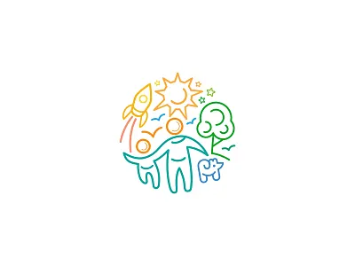 A Happy Place In Color* design identity illustration logo logotype mark symbol