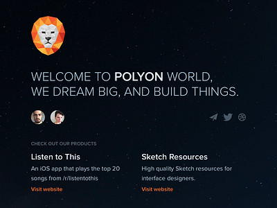 Polyon lion orange polyon rawrrr red website yellow