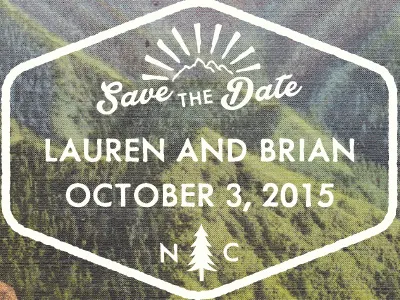 Save the date badge invitation postcard savethedate wedding