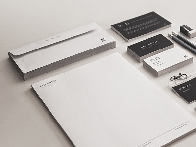 ExW Collateral black branding card classic creative film logo minimal white