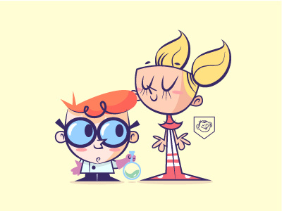 Lil BFFs - Dexter and DeeDee cartoon network character design digital art illustration lil bfs omelettedufromage vector