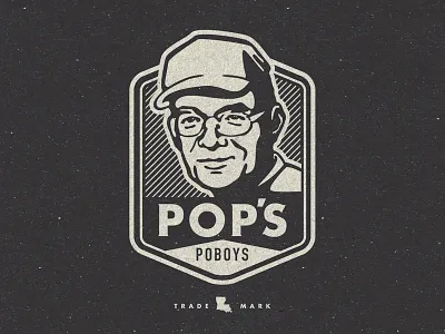 Pop's illustration logo poboy vintage