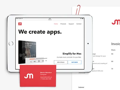 Semibold Mammoth's Identity business card clear identity ipad mini web website