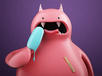 Monster! 3d model c4d character cinema 4d monster popsicle vray